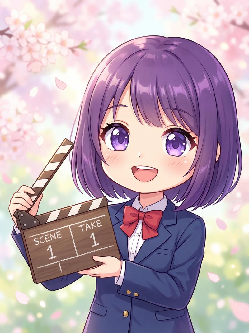 蜜芽美少女写真-紫发少女动漫角色