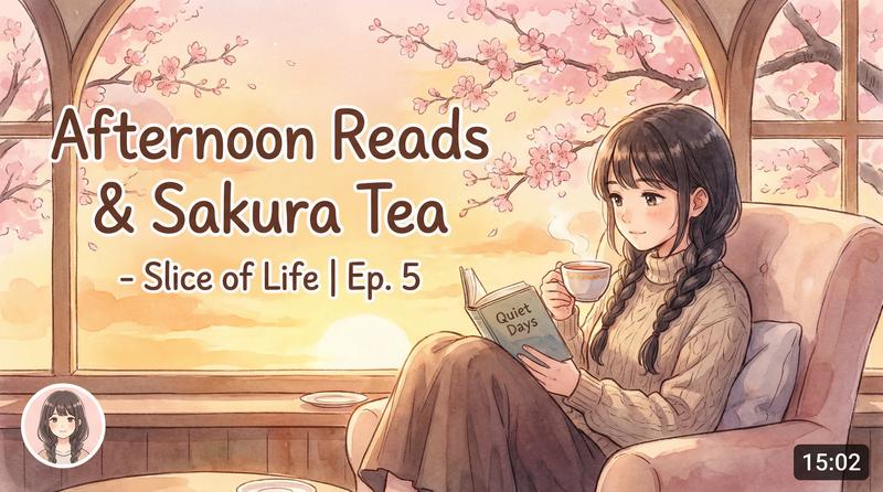 蜜芽日常动漫-午后阅读与樱花茶-生活动漫